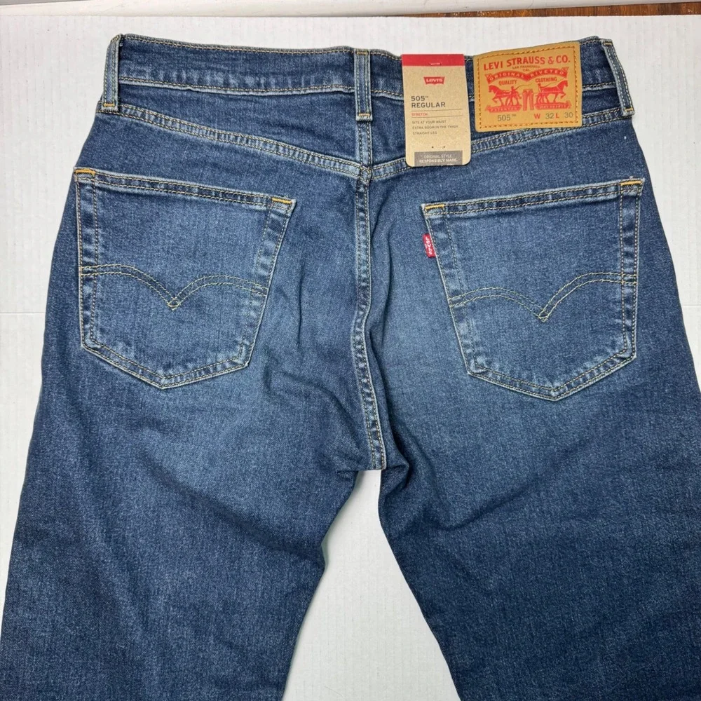Levi's 505 Straight Leg Jeans Men's Size 32x30 NWT Denim - Picture 7 of 7